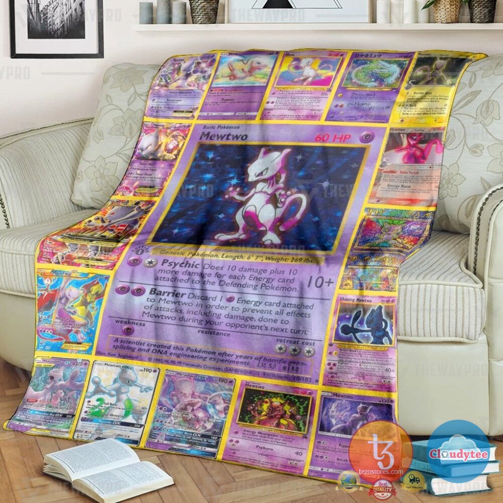 Pokemon Mewtwo Cards Blanket Pokemon Mewtwo Cards Blanket