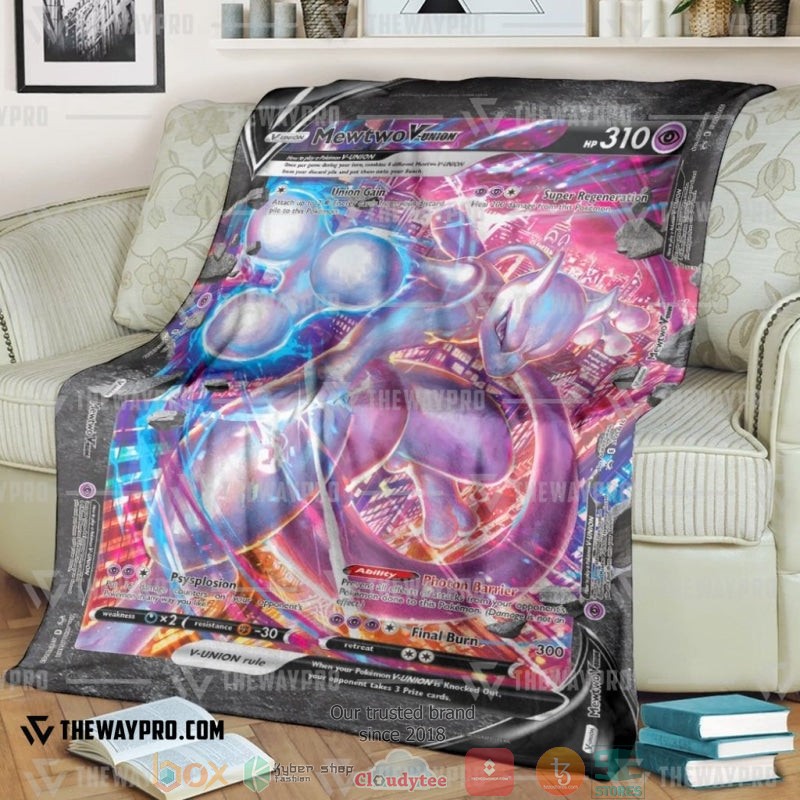 Pokemon Mewtwo V Union Soft Blanket Pokemon Mewtwo V Union Soft Blanket