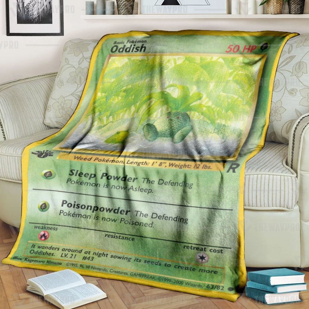 Pokemon Oddish 1St Edition Blanket Pokemon Oddish 1St Edition Blanket