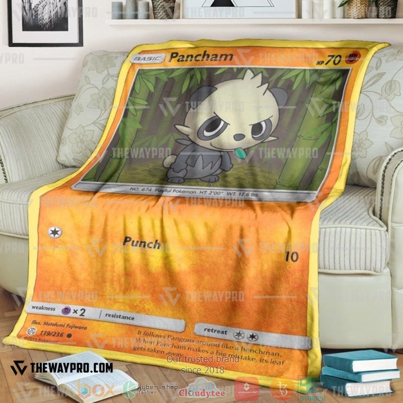 Pokemon Pancham Cosmic Eclipse Soft Blanket Pokemon Pancham Cosmic Eclipse Soft Blanket