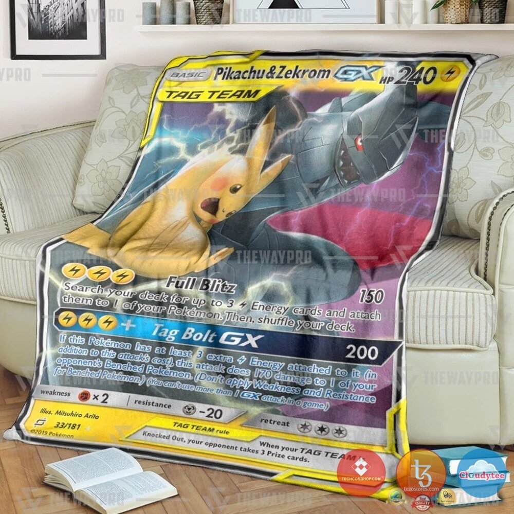 Pokemon Pikachu And Zekrom Gx Team Up Blanket Pokemon Pikachu And Zekrom Gx Team Up Blanket