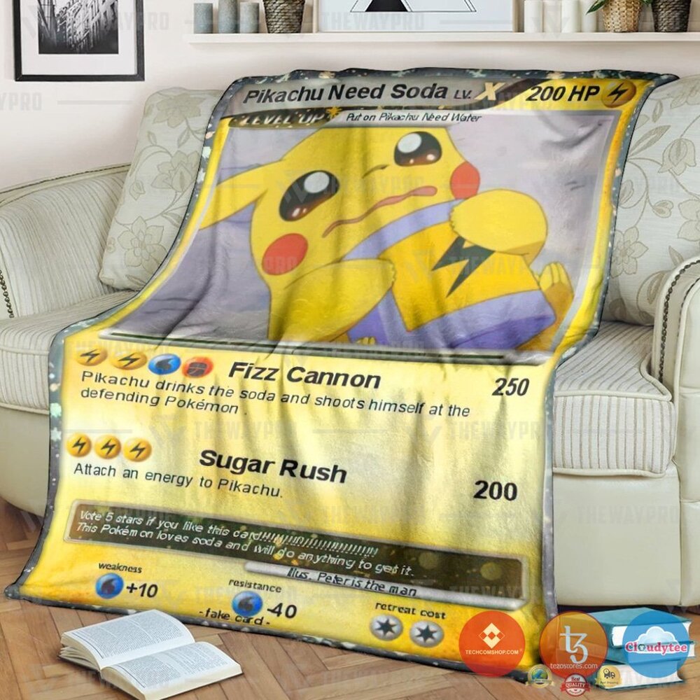 Pokemon Pikachu Need Soda Blanket Pokemon Pikachu Need Soda Blanket
