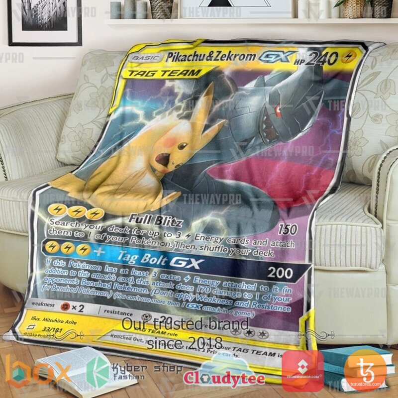 Pokemon Pikachu Zekrom Gx Team Up Blanket Pokemon Pikachu Zekrom Gx Team Up Blanket