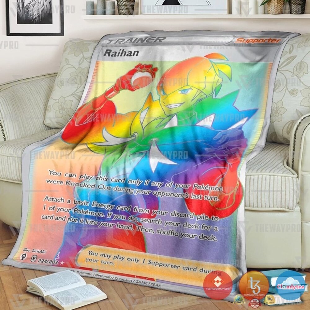 Pokemon Raihan Evolving Skies Colorful Blanket Pokemon Raihan Evolving Skies Colorful Blanket
