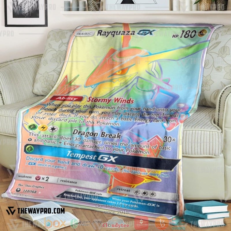 Pokemon Rayquaza Gx Celestial Storm Soft Blanket Pokemon Rayquaza Gx Celestial Storm Soft Blanket