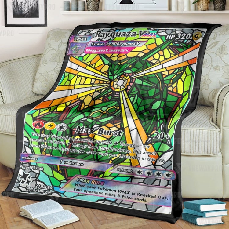 Pokemon Rayquaza Hybrid Vmax Glass Blanket Pokemon Rayquaza Hybrid Vmax Glass Blanket