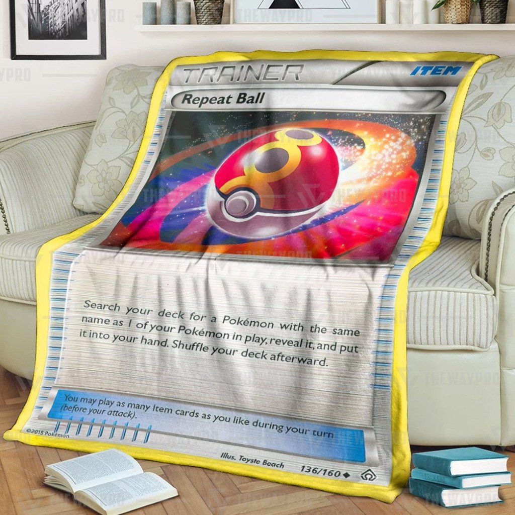 Pokemon Repeat Ball Trainer Blanket Pokemon Repeat Ball Trainer Blanket