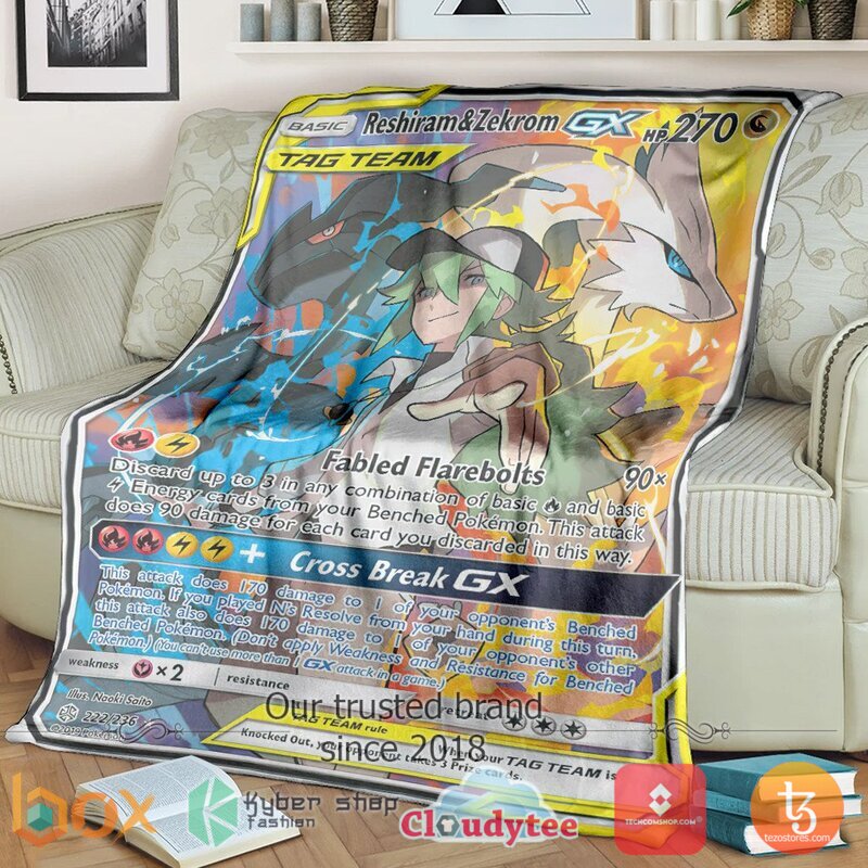 Pokemon Reshiram Zekrom Gx Cosmic Eclipse Blanket Pokemon Reshiram Zekrom Gx Cosmic Eclipse Blanket