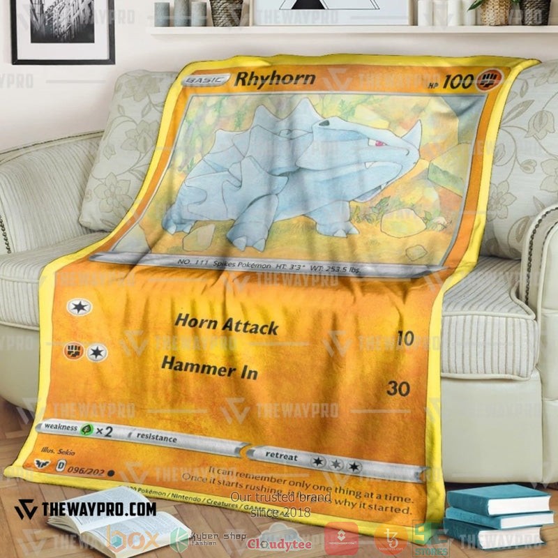 Pokemon Rhyhorn Soft Blanket Pokemon Rhyhorn Soft Blanket