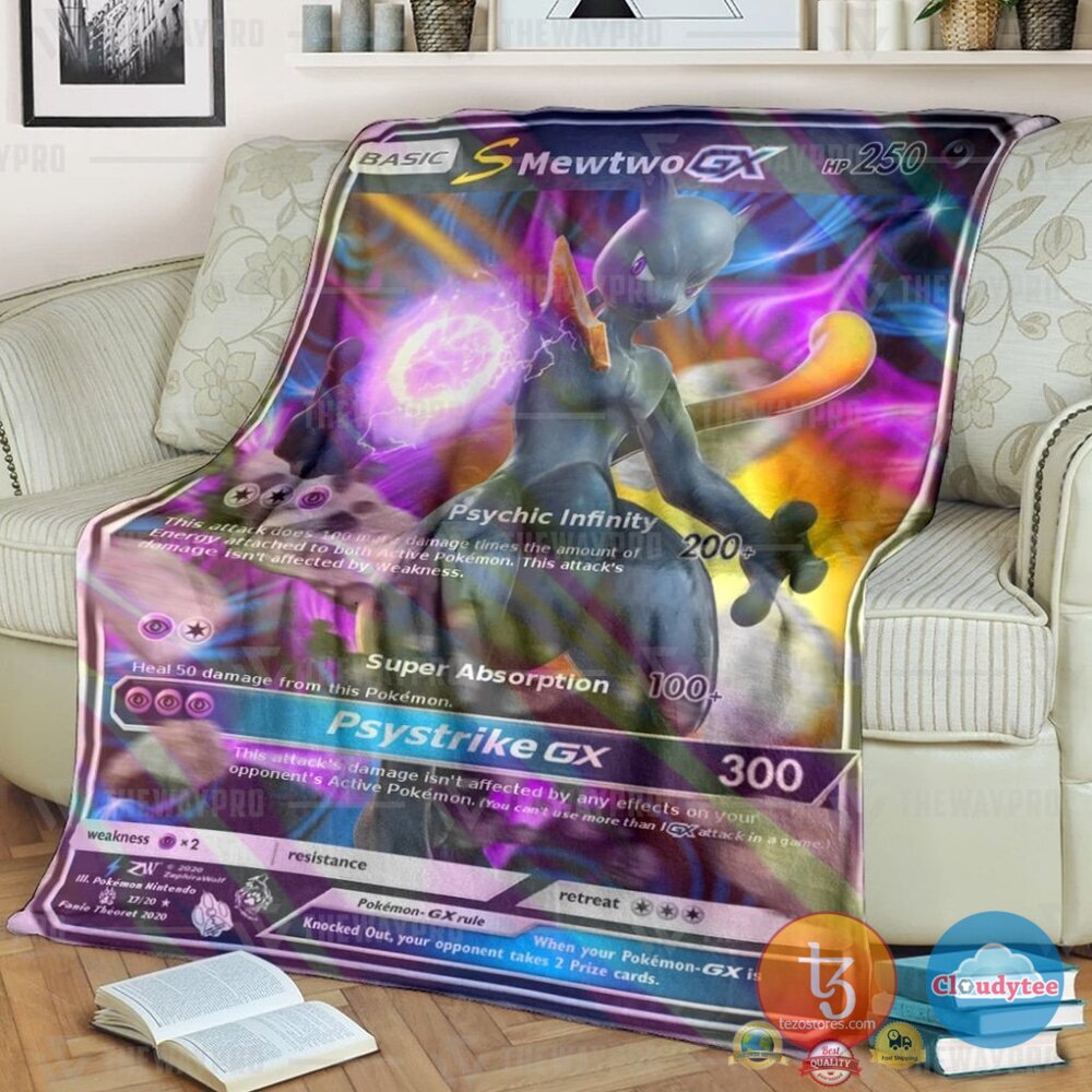 Pokemon S Mewtwo Gx Shadow Blanket Pokemon S Mewtwo Gx Shadow Blanket