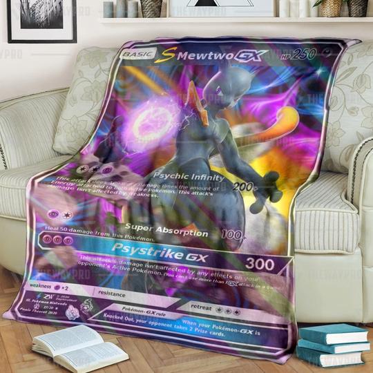Pokemon S Mewtwo Gx Shadow Soft Blanket Pokemon S Mewtwo Gx Shadow Soft Blanket