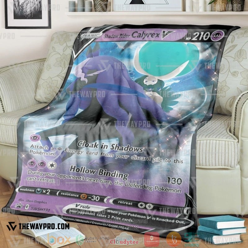 Pokemon Shadow Rider Calyrex V Soft Blanket Pokemon Shadow Rider Calyrex V Soft Blanket