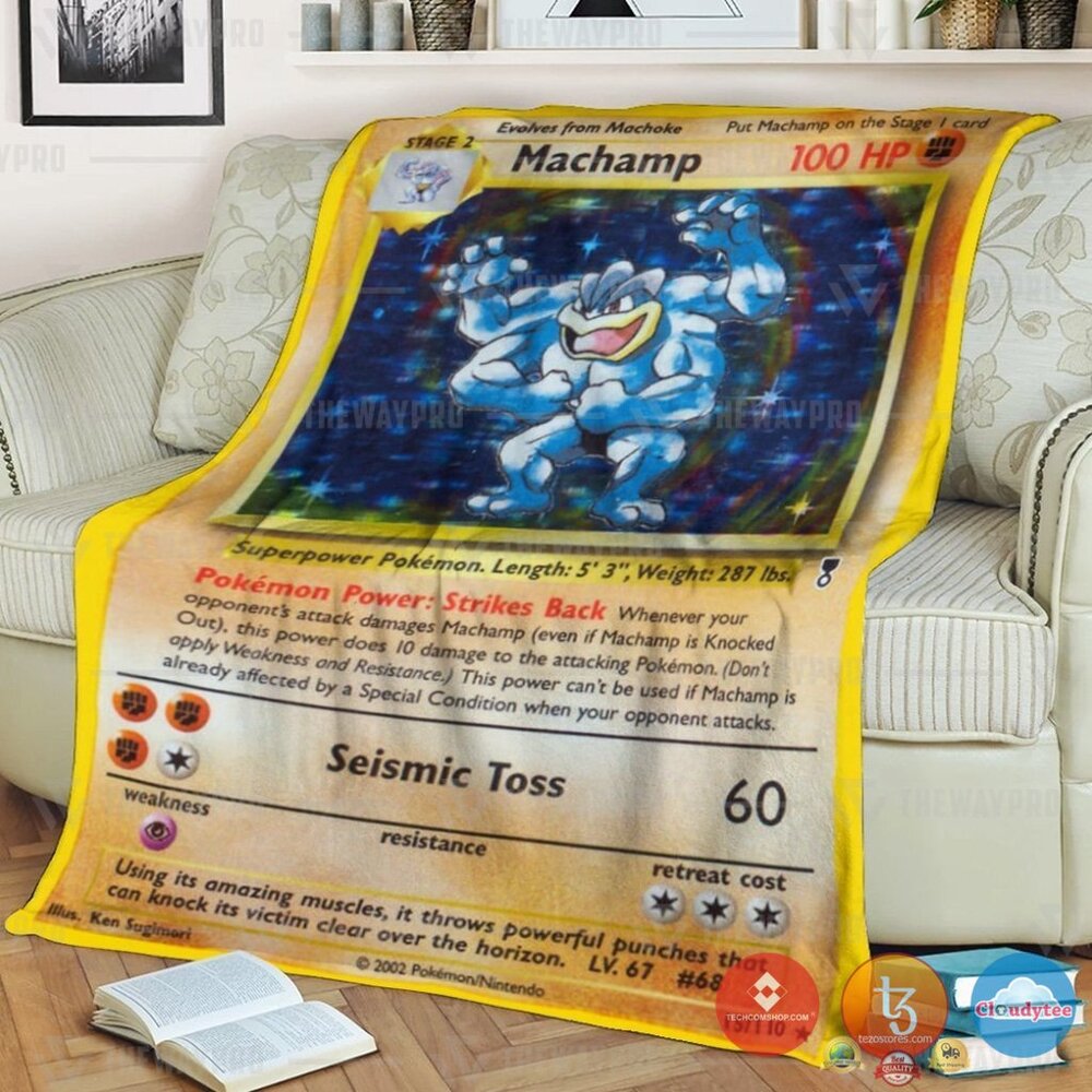 Pokemon Shadowless Holographic Machamp Blanket 2 Pokemon Shadowless Holographic Machamp Blanket 2