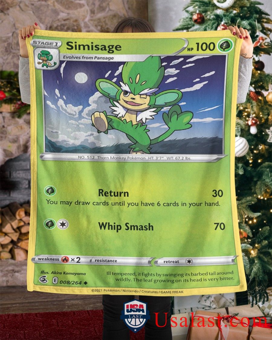 Pokemon Simisage Single Strike Blanket Pokemon Simisage Single Strike Blanket