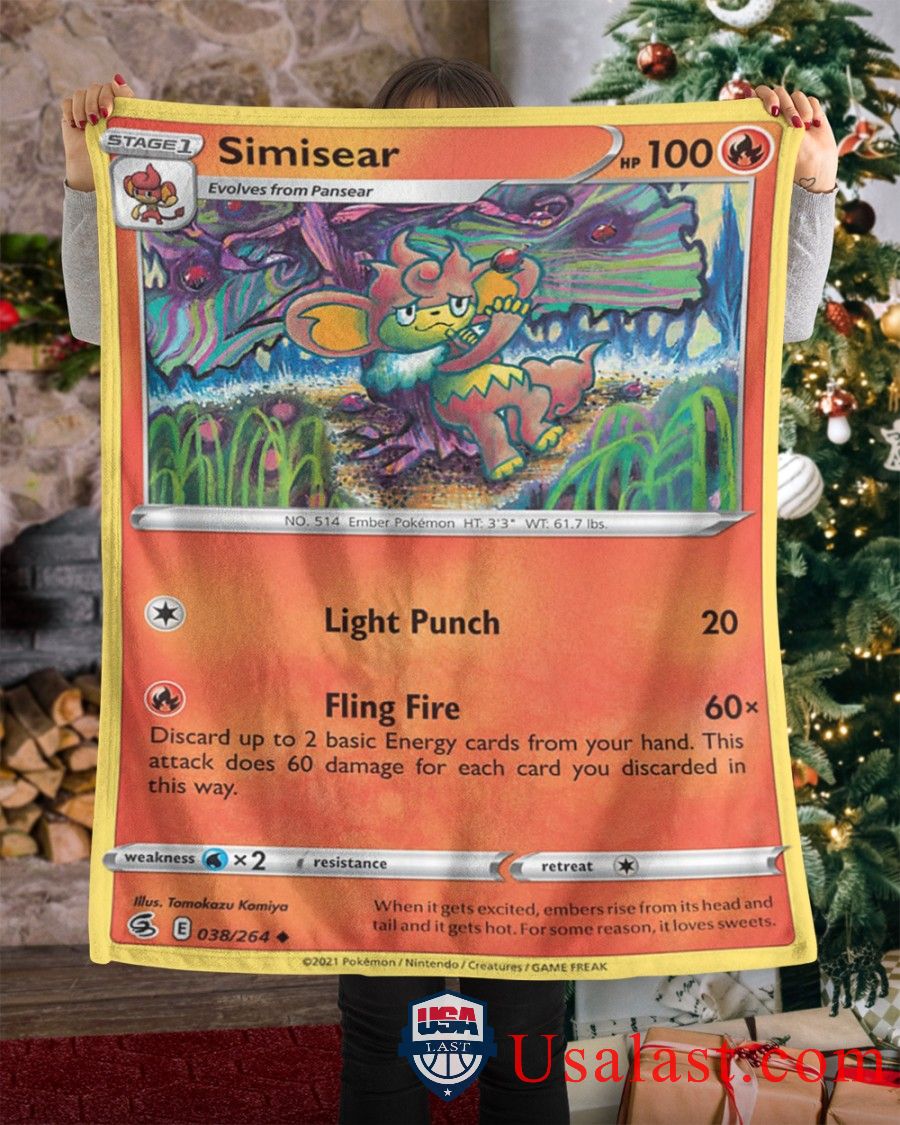 Pokemon Simisear Fusion Strike Blanket Pokemon Simisear Fusion Strike Blanket