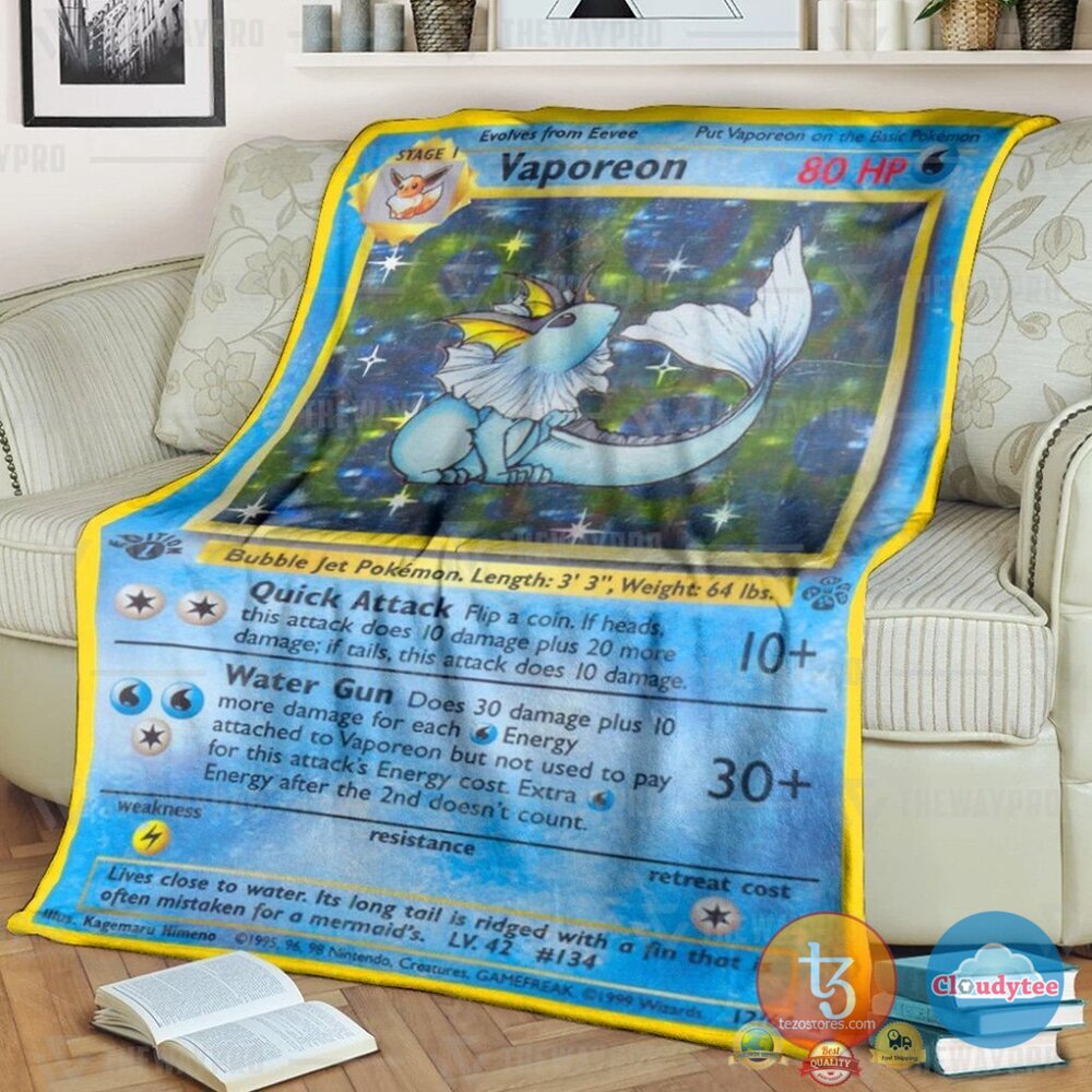 Pokemon Vaporeon Jungle Blanket Pokemon Vaporeon Jungle Blanket