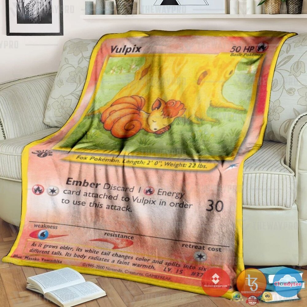 Pokemon Vulpix 1St Edition Blanket Pokemon Vulpix 1St Edition Blanket