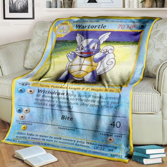 Pokemon Wartortle 1St Soft Blanket Pokemon Wartortle 1St Soft Blanket