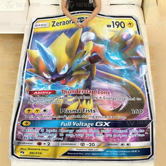 Pokemon Zeraora Gx Lost Thunder Soft Blanket Pokemon Zeraora Gx Lost Thunder Soft Blanket