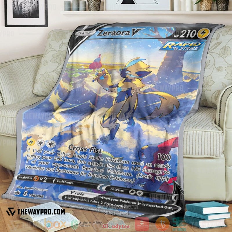 Pokemon Zeraora V Chilling Reign Soft Blanket Pokemon Zeraora V Chilling Reign Soft Blanket