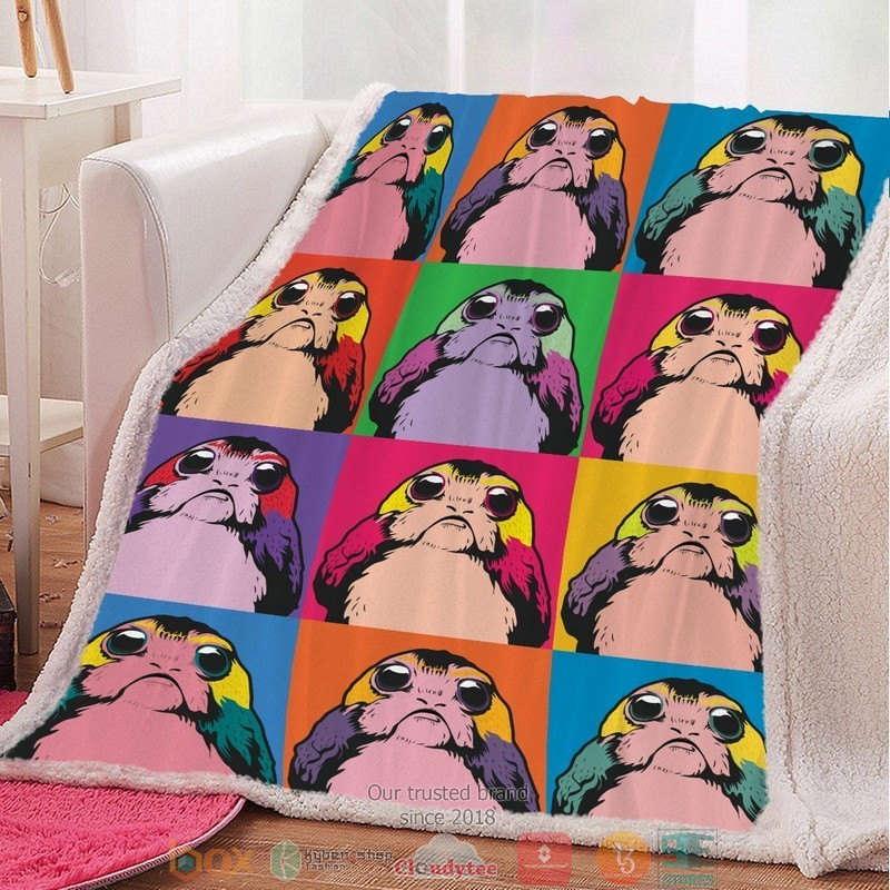 Pop Art Porg Throw Blanket Pop Art Porg Throw Blanket