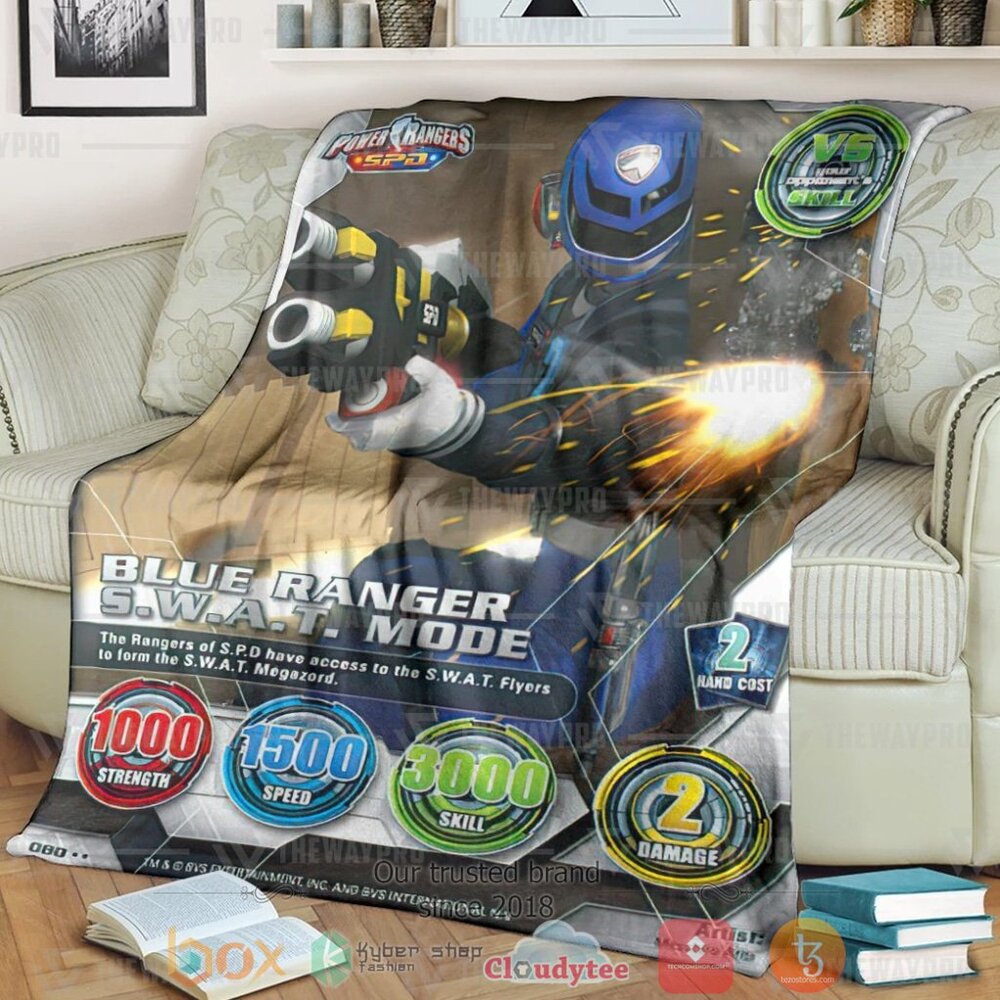 Power Ranger Spd Blue Ranger Swat Mode Custom Soft Blanket Power Ranger Spd Blue Ranger Swat Mode Custom Soft Blanket