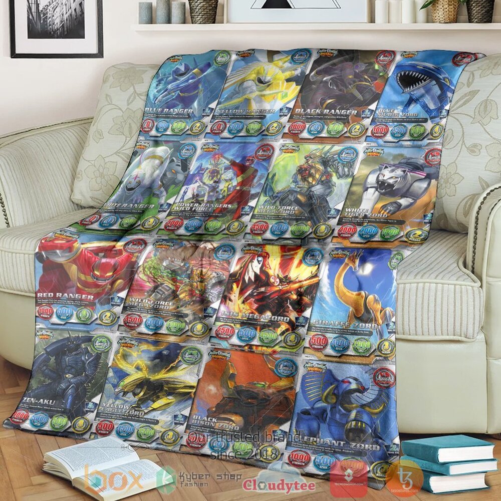 Power Rangers Wild Force Cards Custom Soft Blanket Power Rangers Wild Force Cards Custom Soft Blanket