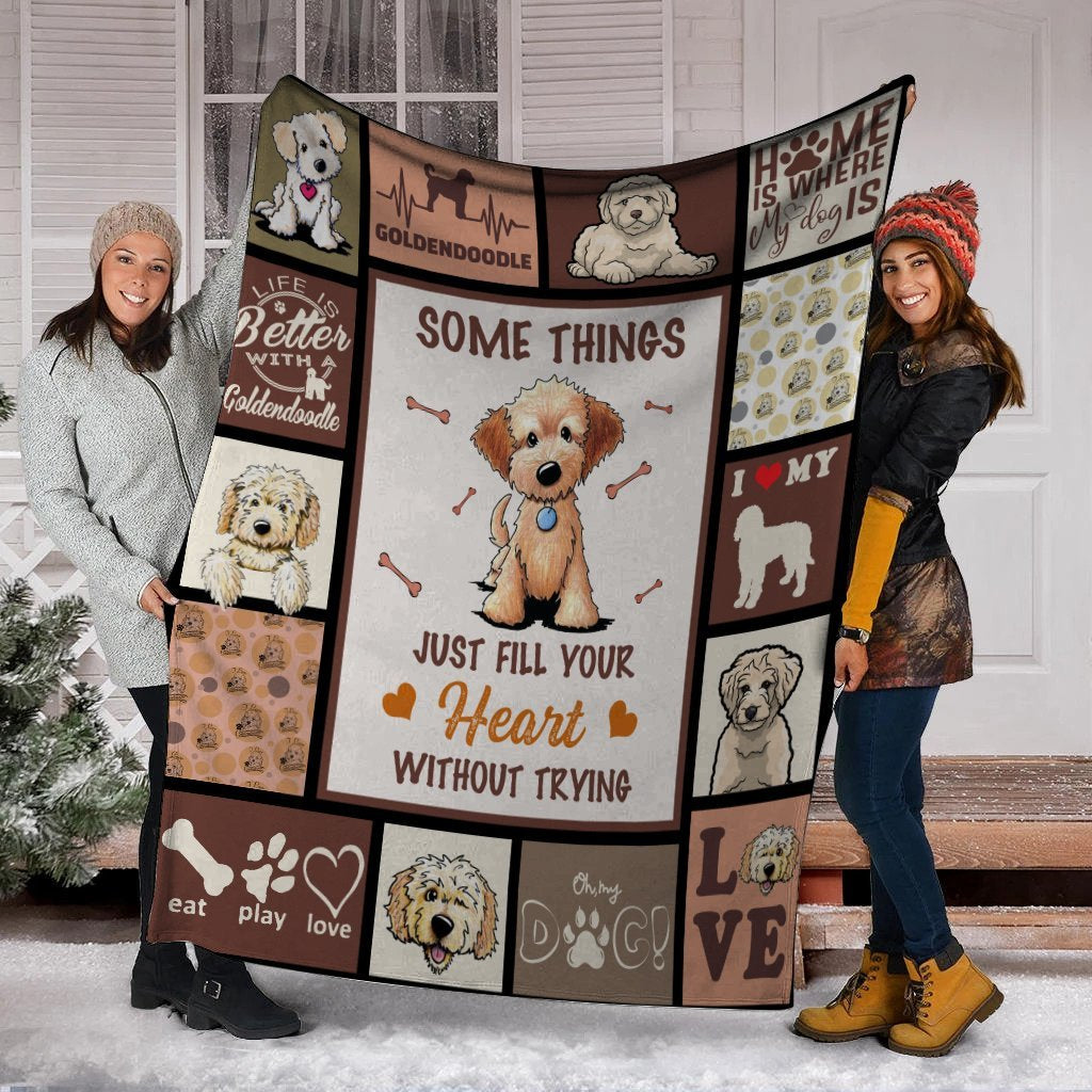 Some Things Just Fill Your Heart Goldendoodle Fleece Blanket Some Things Just Fill Your Heart Goldendoodle Fleece Blanket