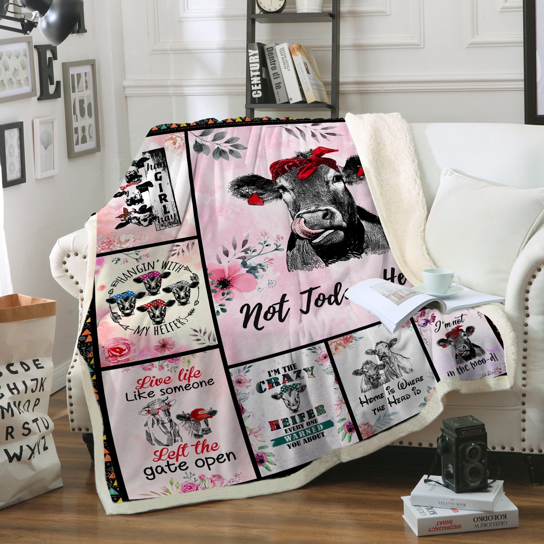 Cow Not To Day Heifer Pink Blanket Cow Not To Day Heifer Pink Blanket
