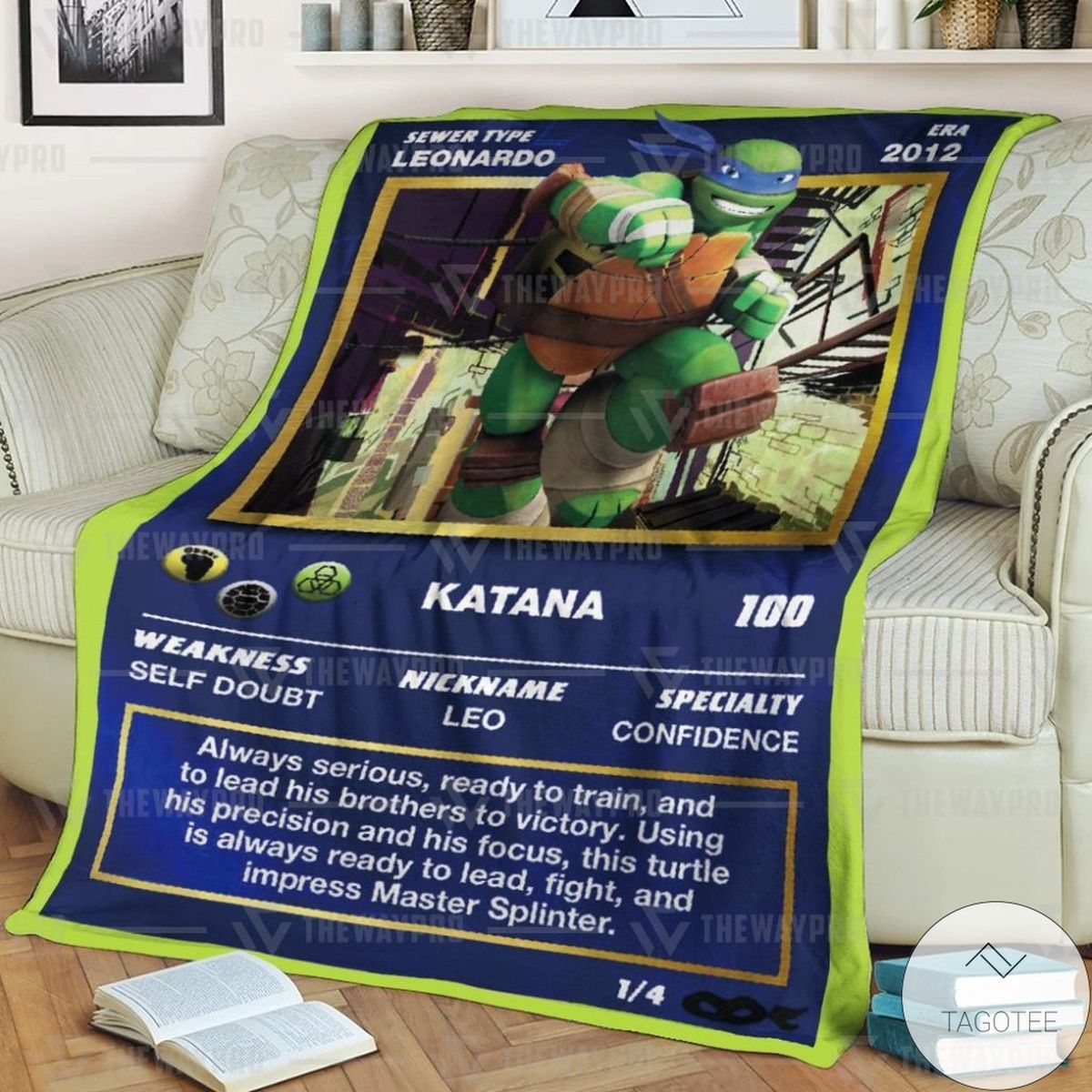 Teenage Mutant Ninja Turtles Leonardo Card Blanket Teenage Mutant Ninja Turtles Leonardo Card Blanket