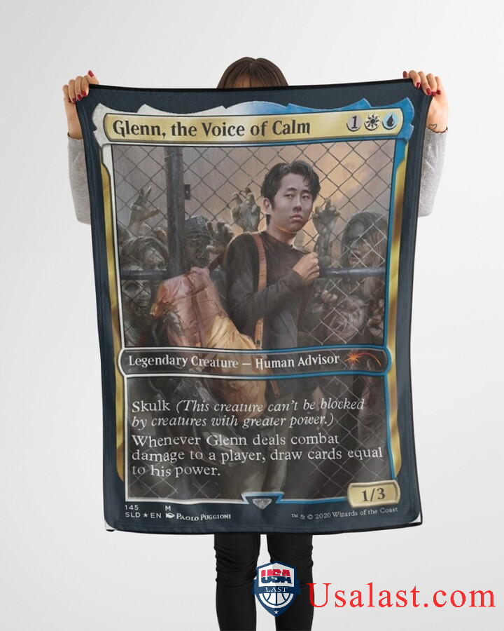 The Walking Dead Glenn The Voice Of Calm Fleece Blanket The Walking Dead Glenn The Voice Of Calm Fleece Blanket