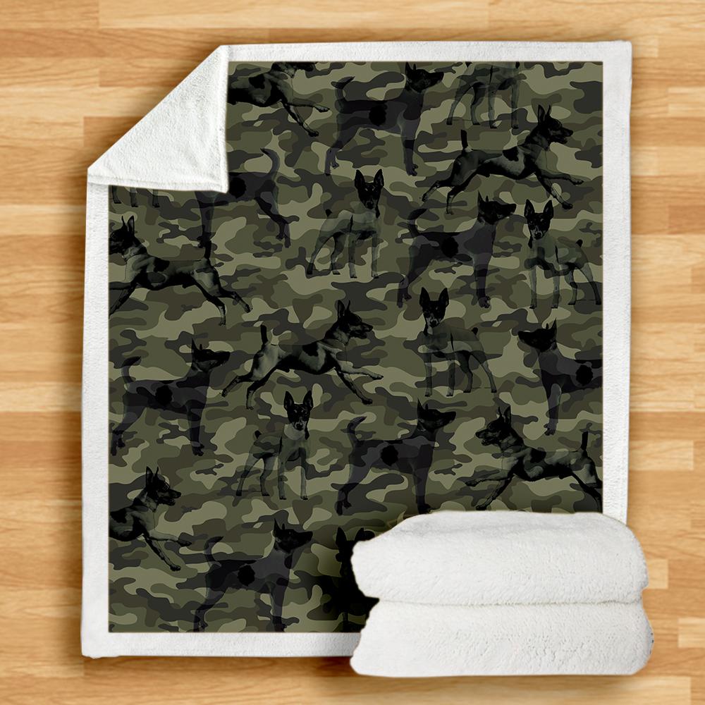 Toy Fox Terrier Camo Blanket Toy Fox Terrier Camo Blanket