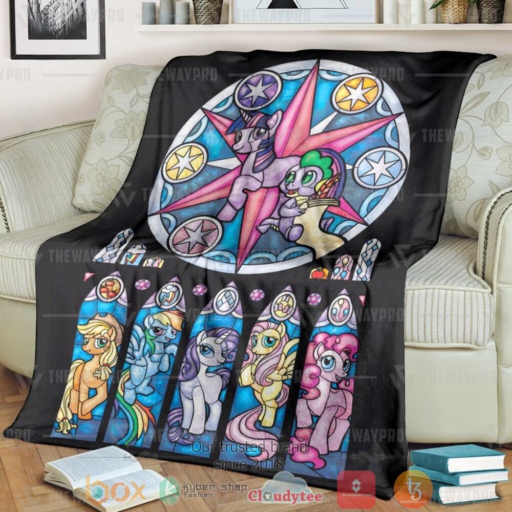 Unicorn Stained Glass Custom Soft Blanket Unicorn Stained Glass Custom Soft Blanket