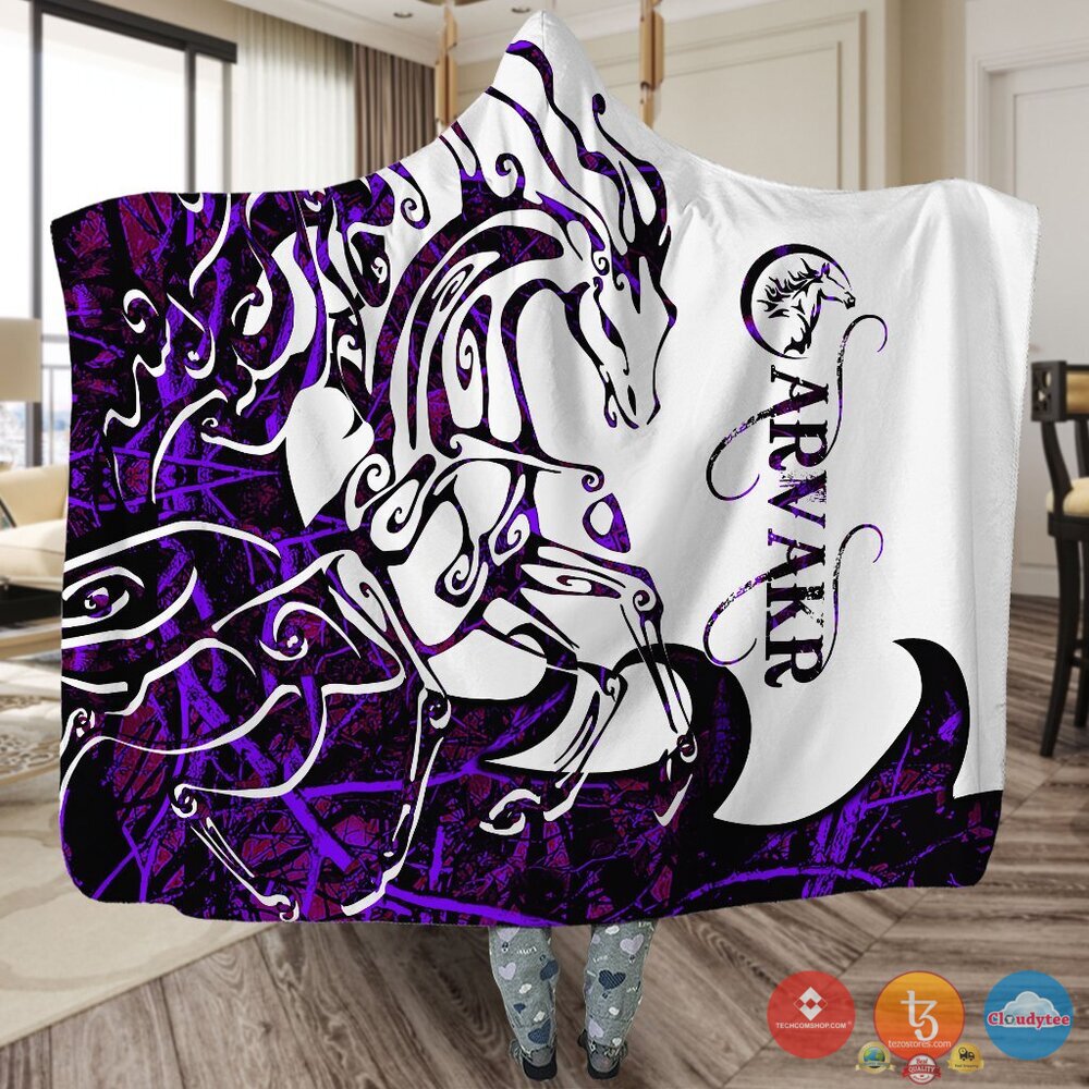 Viking Arvakr Purple White Blanket Viking Arvakr Purple White Blanket