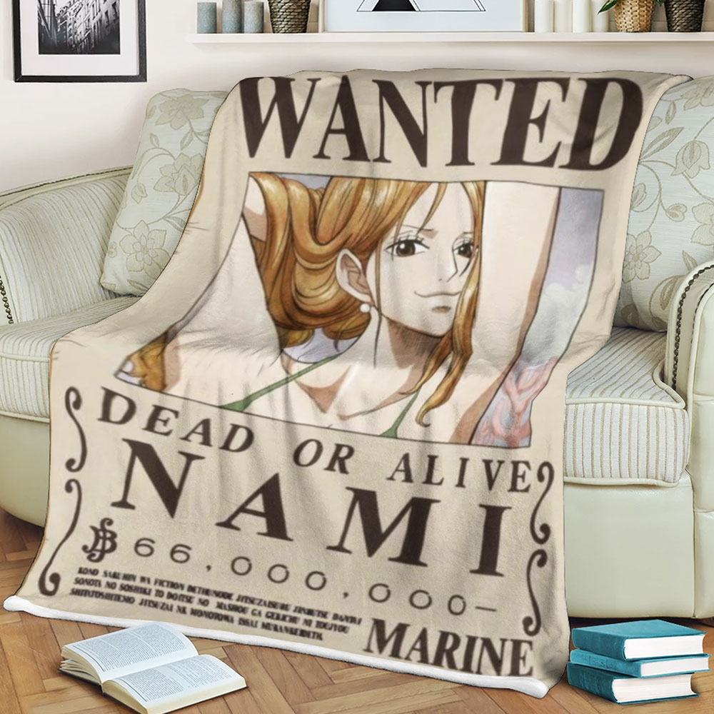Wanted Dead Or Live Nami One Piece Blanket Wanted Dead Or Live Nami One Piece Blanket