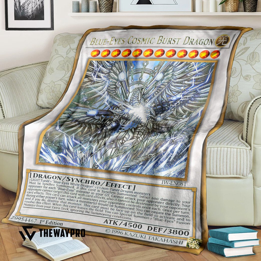 Yu Gi Oh Blue Eyes Cosmic Burst Dragon Blanket Yu Gi Oh Blue Eyes Cosmic Burst Dragon Blanket