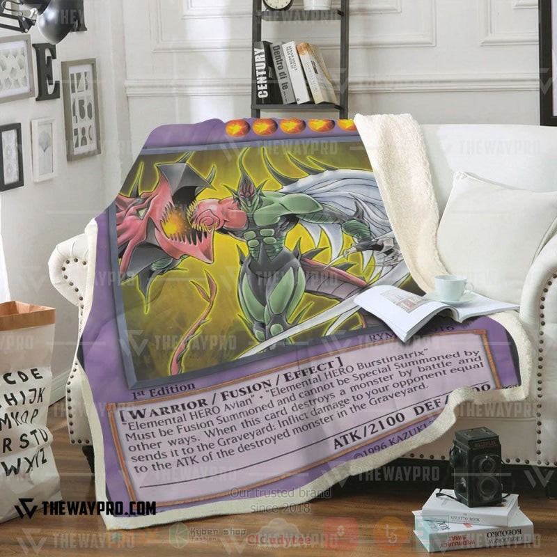 Yu Gi Oh Elemental Hero Flame Wingman Soft Blanket Yu Gi Oh Elemental Hero Flame Wingman Soft Blanket