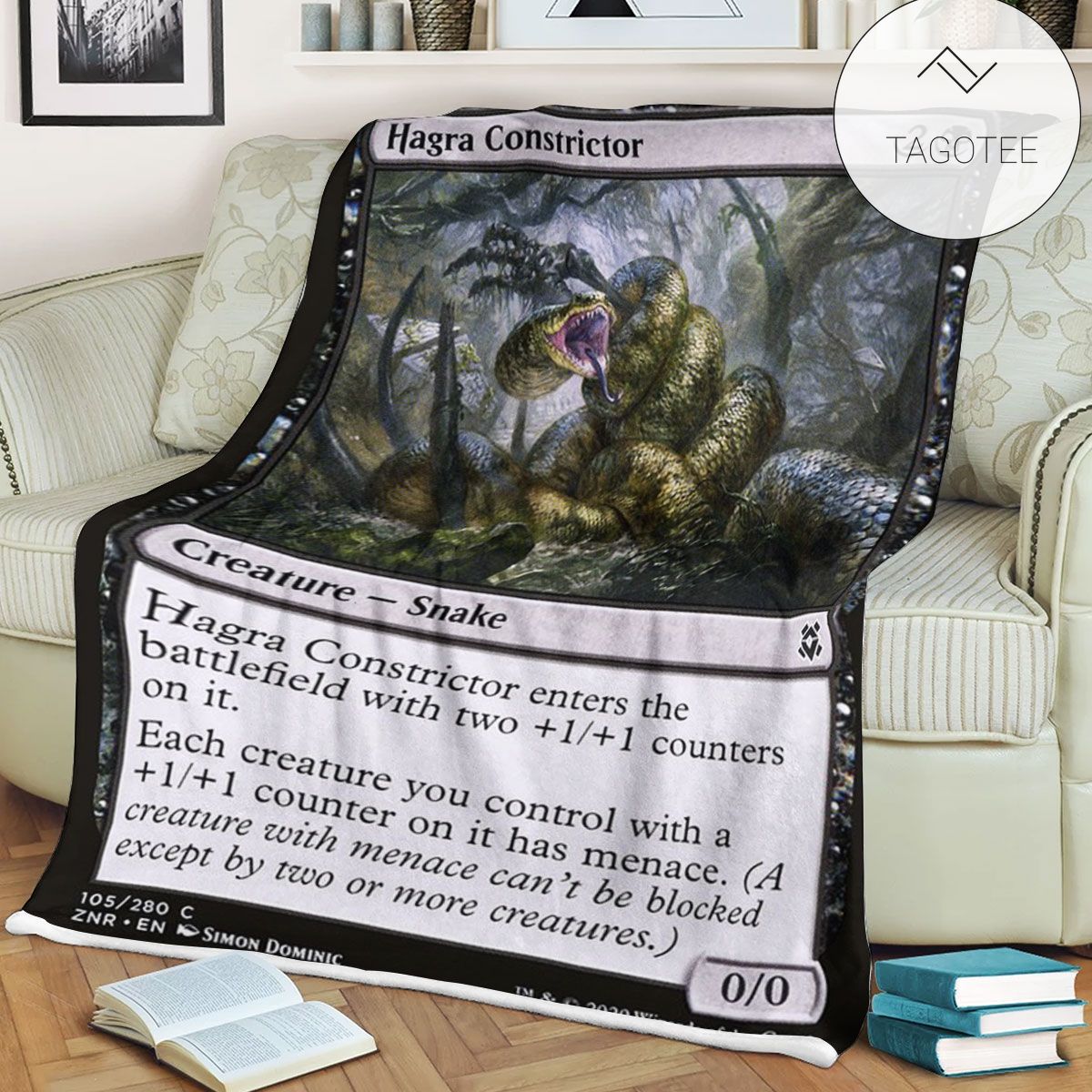 Znr 105 Hagra Constrictor Mtg Game Magic The Gathering Fleece Blanket Znr 105 Hagra Constrictor Mtg Game Magic The Gathering Fleece Blanket