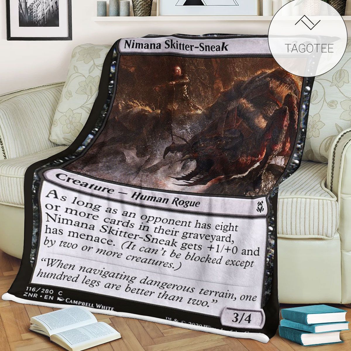 Znr 116 Nimana Skitter Sneak Mtg Game Magic The Gathering Fleece Blanket Znr 116 Nimana Skitter Sneak Mtg Game Magic The Gathering Fleece Blanket