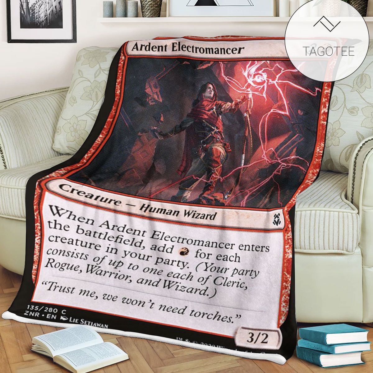 Znr 135 Ardent Electromancer Mtg Game Magic The Gathering Fleece Blanket Znr 135 Ardent Electromancer Mtg Game Magic The Gathering Fleece Blanket