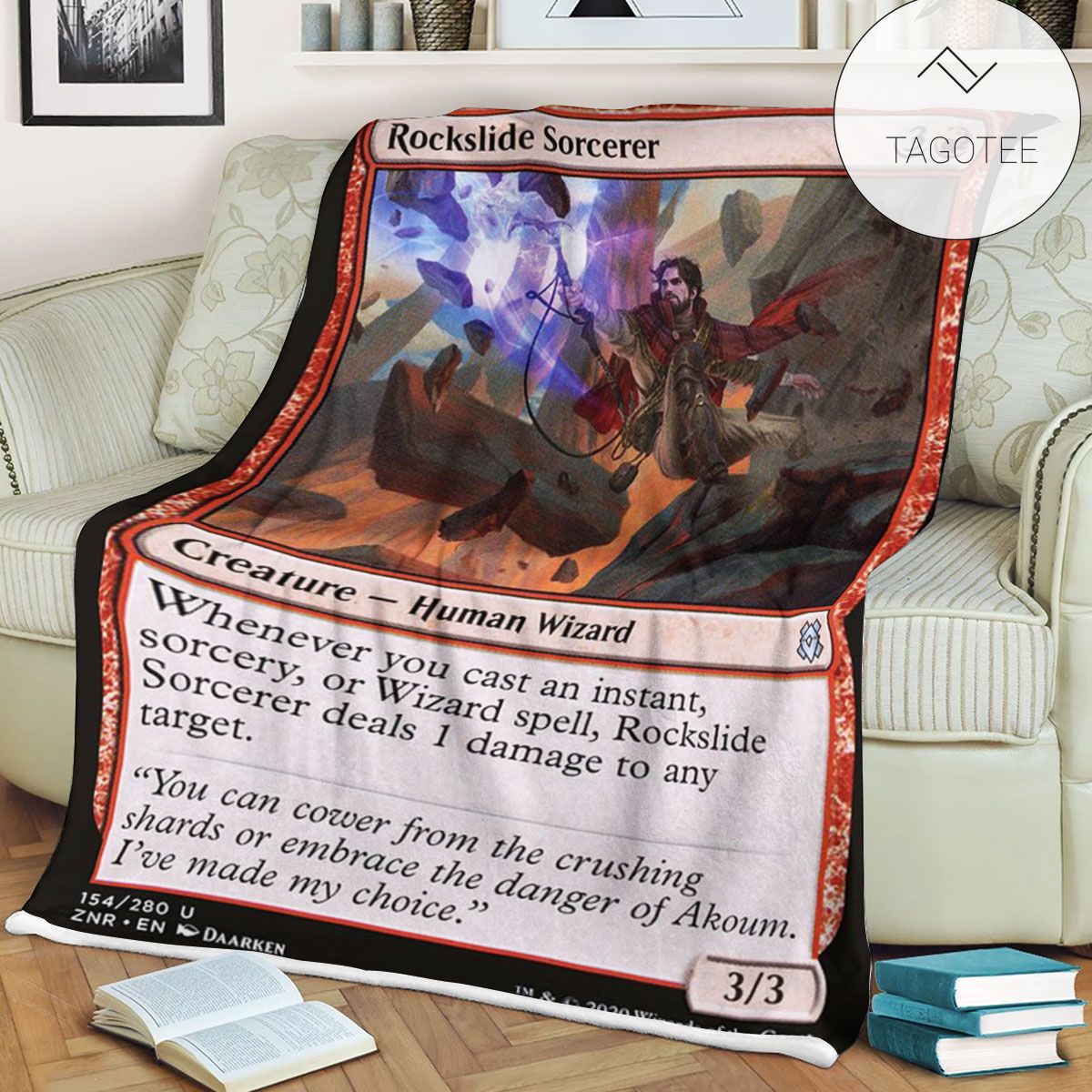 Znr 154 Rockslide Sorcerer Mtg Game Magic The Gathering Fleece Blanket Znr 154 Rockslide Sorcerer Mtg Game Magic The Gathering Fleece Blanket