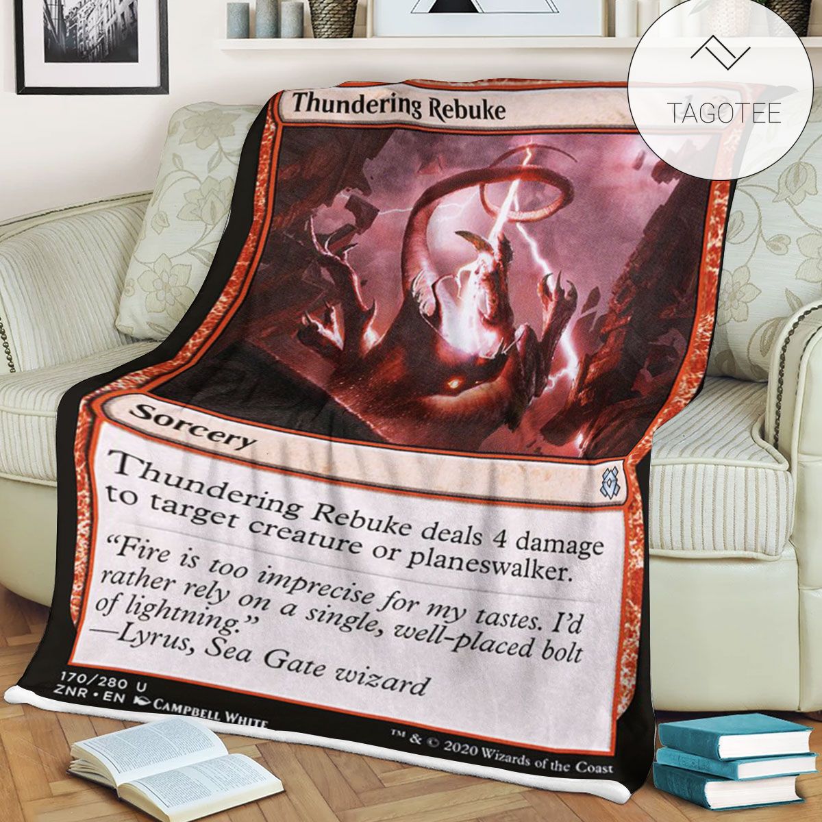 Znr 170 Thundering Rebuke Mtg Game Magic The Gathering Fleece Blanket Znr 170 Thundering Rebuke Mtg Game Magic The Gathering Fleece Blanket
