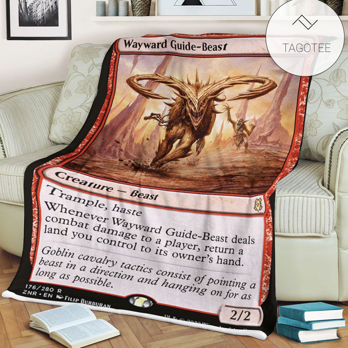 Znr 176 Wayward Guide Beast Mtg Game Magic The Gathering Fleece Blanket Znr 176 Wayward Guide Beast Mtg Game Magic The Gathering Fleece Blanket