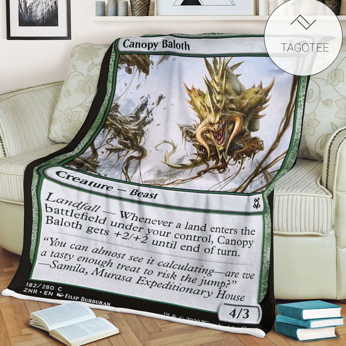 Znr 182 Canopy Baloth Mtg Game Magic The Gathering Fleece Blanket Znr 182 Canopy Baloth Mtg Game Magic The Gathering Fleece Blanket
