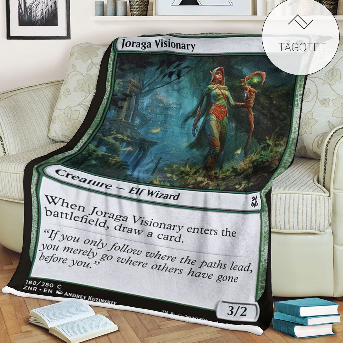 Znr 188 Joraga Visionary Mtg Game Magic The Gathering Fleece Blanket Znr 188 Joraga Visionary Mtg Game Magic The Gathering Fleece Blanket
