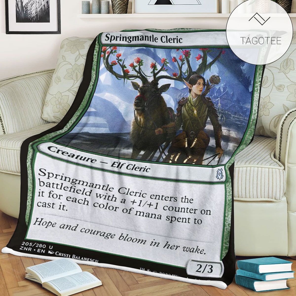 Znr 205 Springmantle Cleric Mtg Game Magic The Gathering Fleece Blanket Znr 205 Springmantle Cleric Mtg Game Magic The Gathering Fleece Blanket