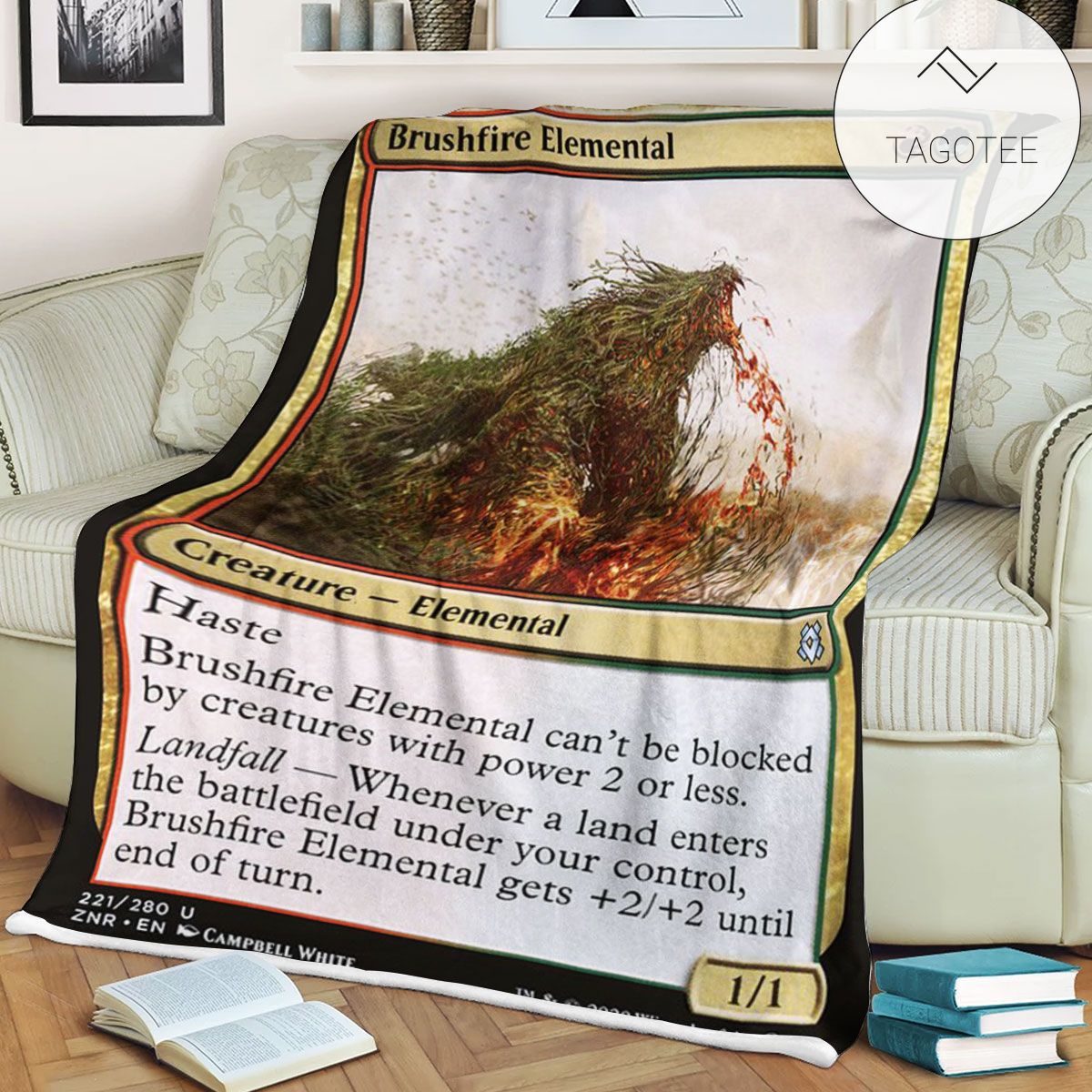 Znr 221 Brushfire Elemental Mtg Game Magic The Gathering Fleece Blanket Znr 221 Brushfire Elemental Mtg Game Magic The Gathering Fleece Blanket