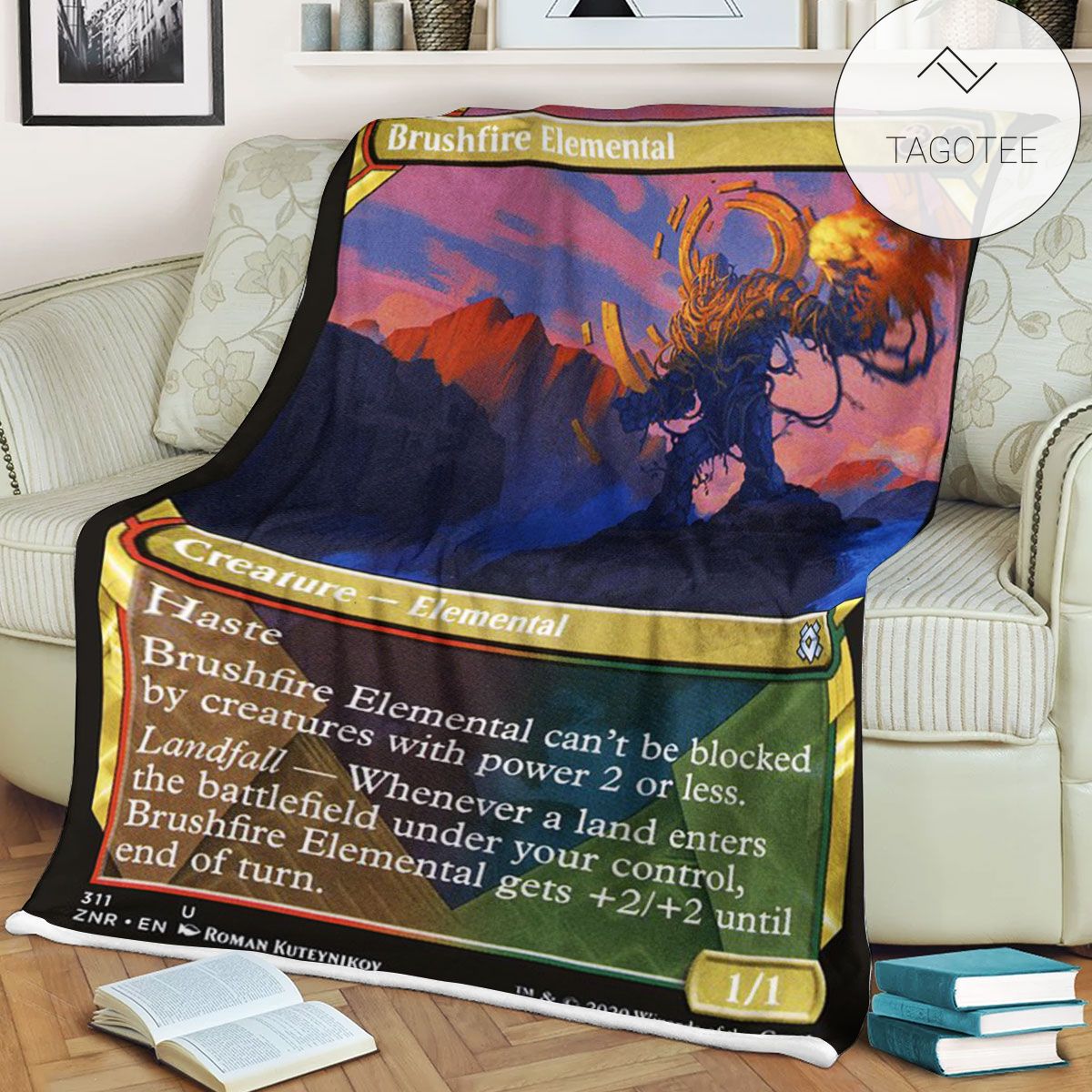 Znr 311 Brushfire Elemental Mtg Game Magic The Gathering Fleece Blanket Znr 311 Brushfire Elemental Mtg Game Magic The Gathering Fleece Blanket