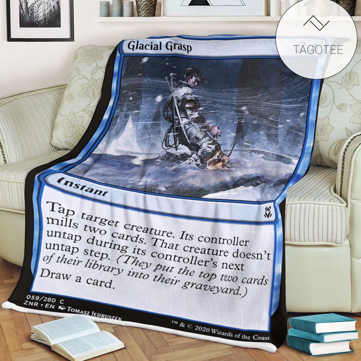 Znr 59 Glacial Grasp Mtg Game Magic The Gathering Fleece Blanket Znr 59 Glacial Grasp Mtg Game Magic The Gathering Fleece Blanket