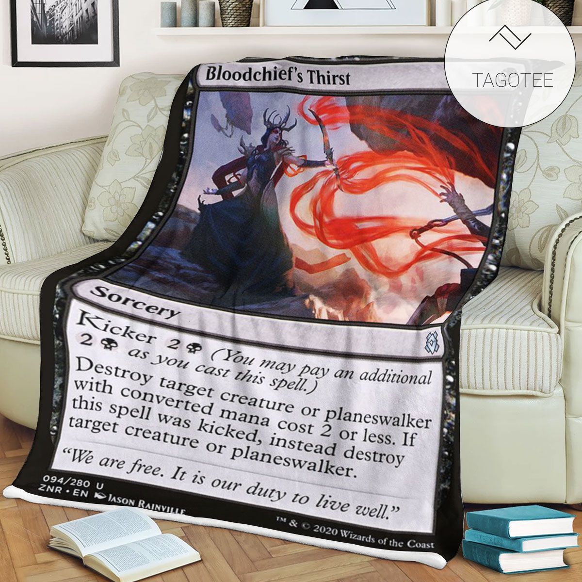 Znr 94 Bloodchief S Thirst Mtg Game Magic The Gathering Fleece Blanket Znr 94 Bloodchief S Thirst Mtg Game Magic The Gathering Fleece Blanket
